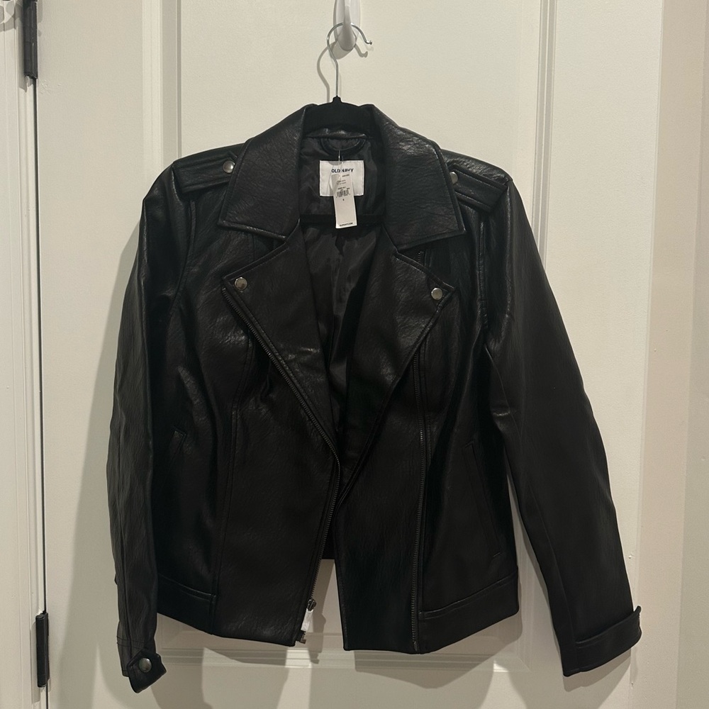 NWT Old Navy Black Faux Leather Jacket